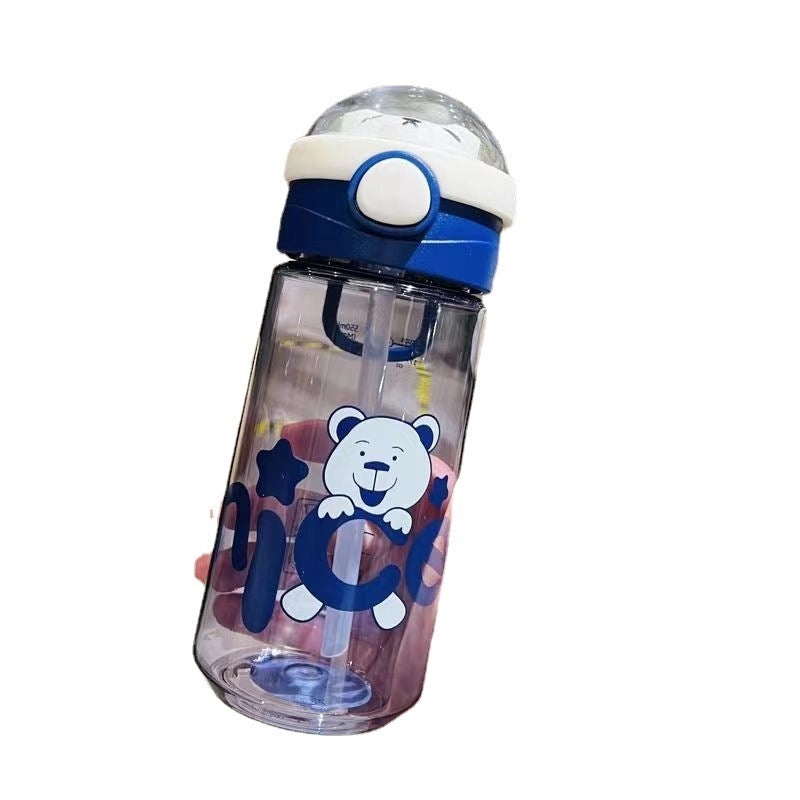 Cartoon Kids Water Bottle with Straw Large Capacity Portable Sports Cup for Girls Students | Kids Outdoor Drinkware