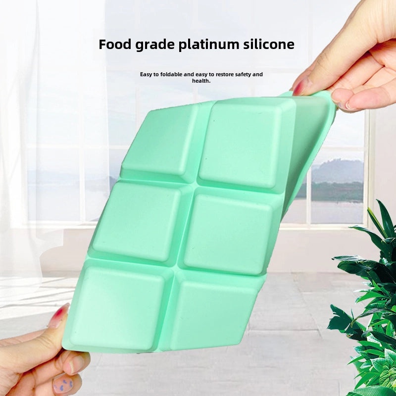 Large Silicone Ice Cube Tray with Lid 6-Slot Quick Freeze Square Mold for Home Use|Kitchen & Dining Accessories