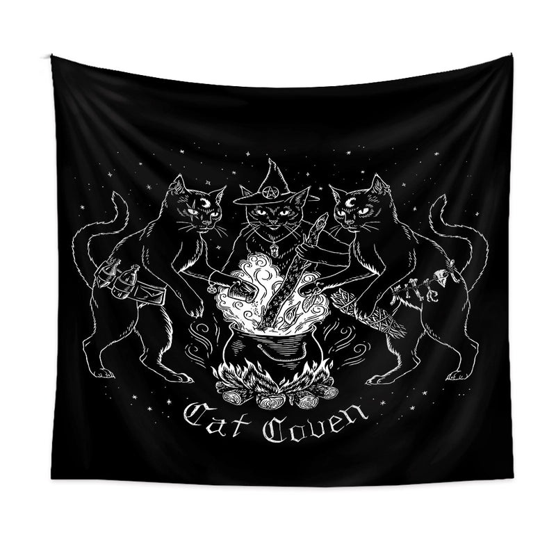 Black Cat Tapestry Wall Hanging for Home Decor|Home & Living