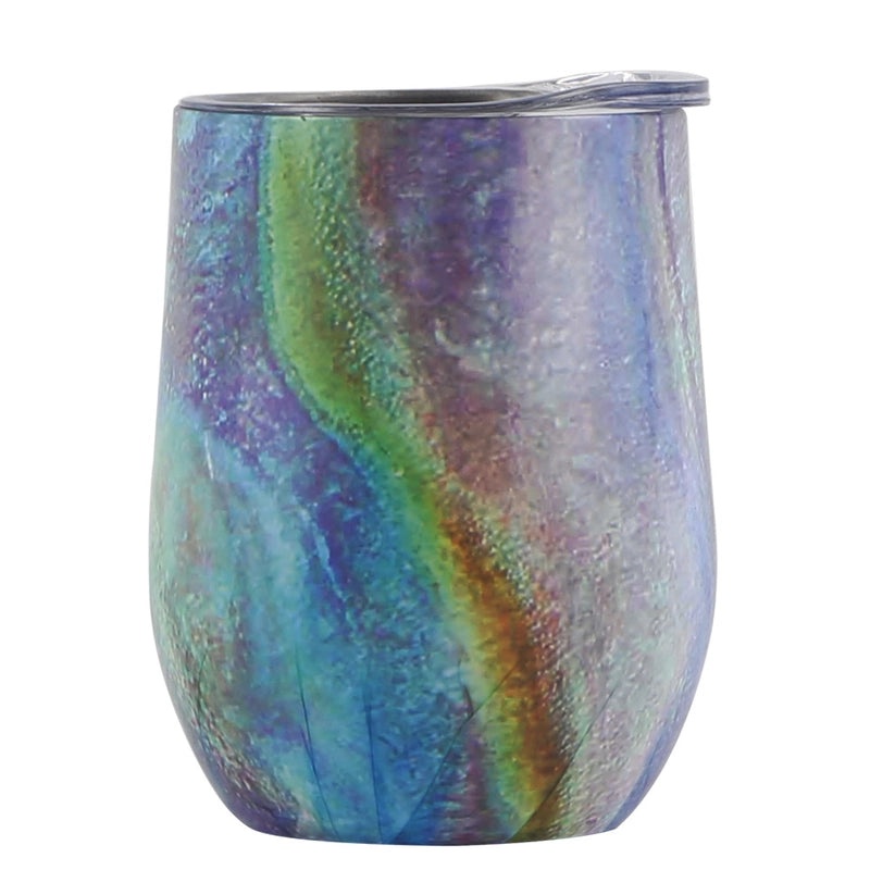 Stylish Stainless Steel Thermos Cup with Stripe and Solid Color Design | Drinkware & Thermoses