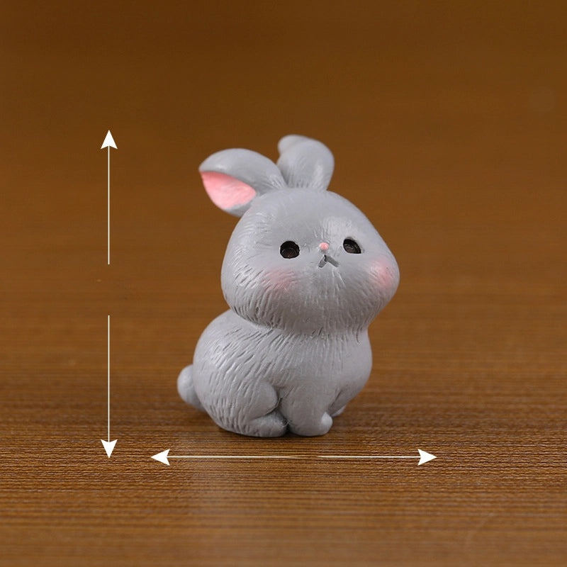3 Pieces Cute Miniature Rabbit Family Figurines Resin Animal Decor Desktop Ornaments|Home Decor & Figurines