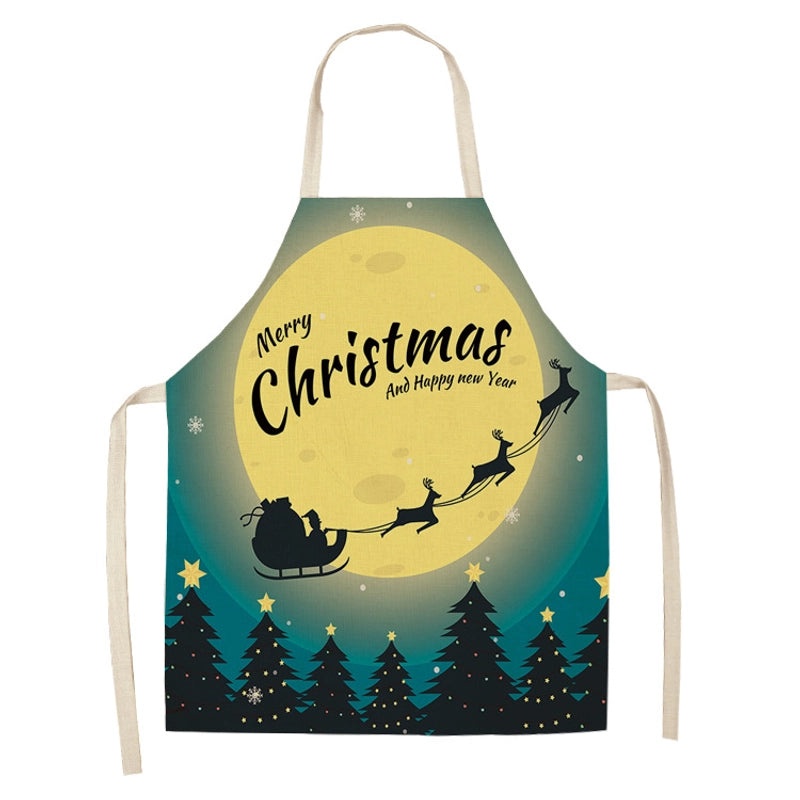 Holiday Themed Synthetic Fiber Apron with Text Design 1 Piece|Kitchen & Dining Accessories