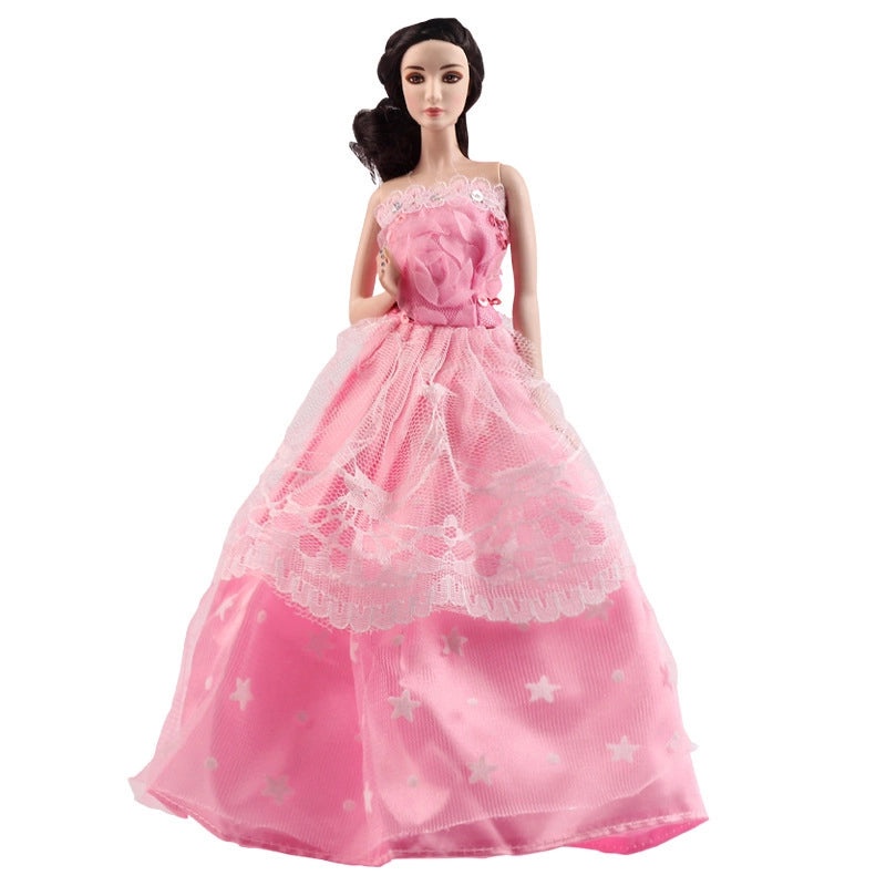 30cm Doll Wedding Dress Princess Tail Evening Gown for Girls Toy Large Half Bag Dress|Doll Clothes