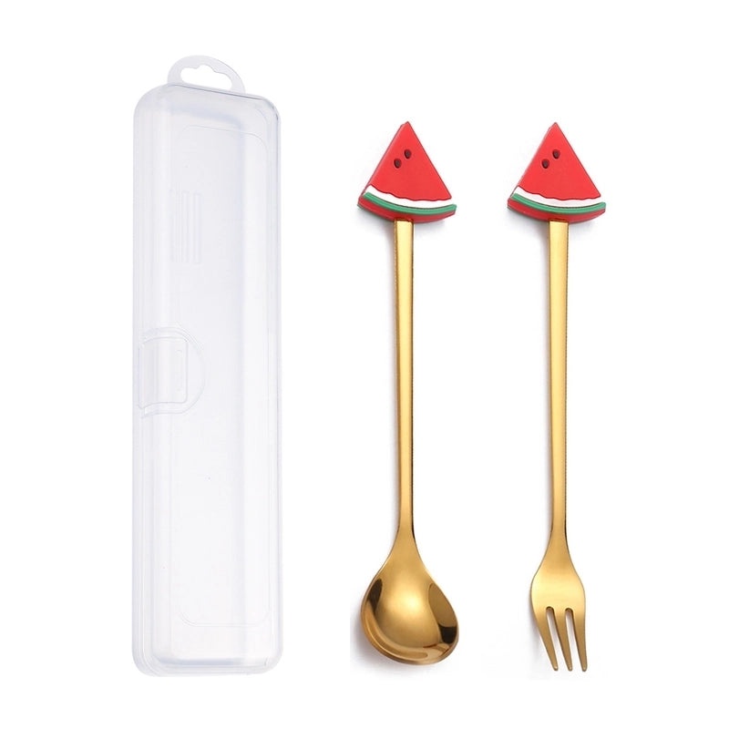 Festive Animal Santa Claus Stainless Steel Cutlery Set 2 Pieces|Kitchen & Dining Tableware