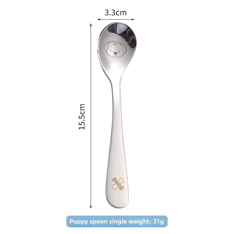 304 Stainless Steel Cartoon Baby Spoon Cute Feeding Spoon for Children Learning to Eat | Baby Feeding Accessories