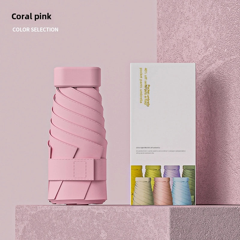 Ultra Light 60% UV Protection Folding Sun Umbrella for Women | Portable Pocket Sunshade with Custom Logo | Promotional Item | Fashion Accessories