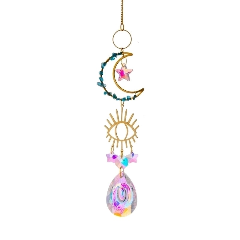 Sparkling Moon and Star Pendant with Faux Crystals | Jewelry & Accessories