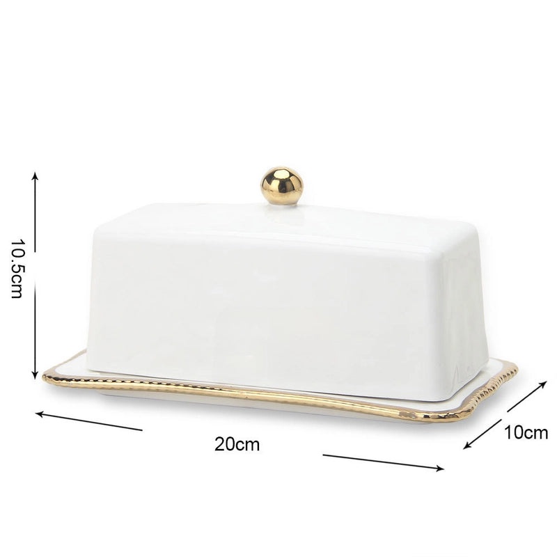 Light Luxury Ceramic Butter Dish with Lid | Kitchen Storage & Organization