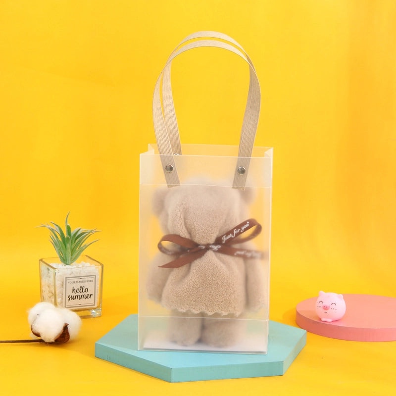 Soft Coral Fleece Bear Towel Absorbent Cute Wedding & Holiday Gift Hand Towel|Home & Kitchen Towels