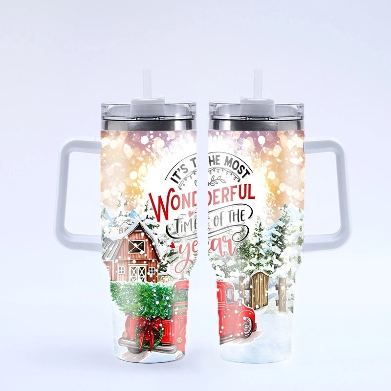 Christmas Tree Santa Claus Stainless Steel Thermos Cup 304 Durable Xmas Gift | Drinkware & Thermoses