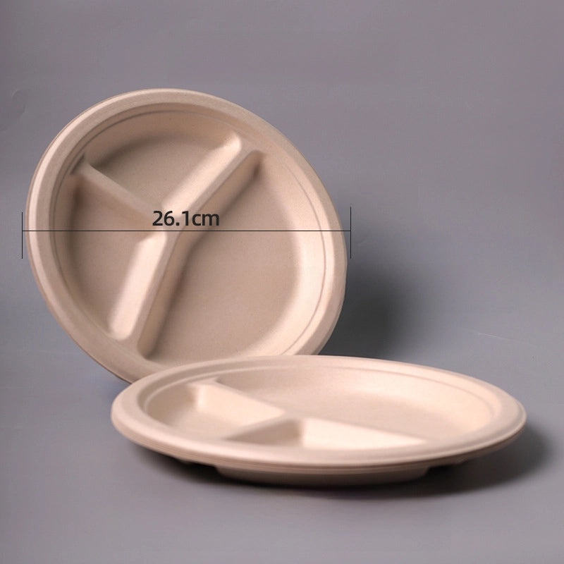 Disposable Biodegradable Sugarcane Pulp Paper Plates Thickened Dinner Plates for BBQ Cake Kindergarten DIY | Party Supplies & Disposable Tablewar