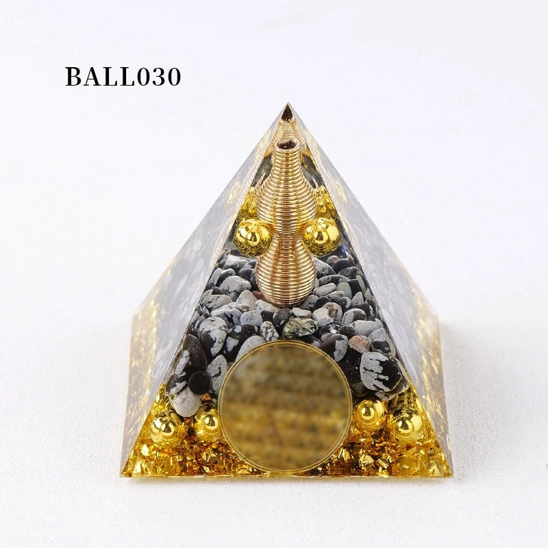 Minimalist Natural Crystal Pyramid Ornament Small Conical Decorative Crystal Piece|Home Decor Accessories