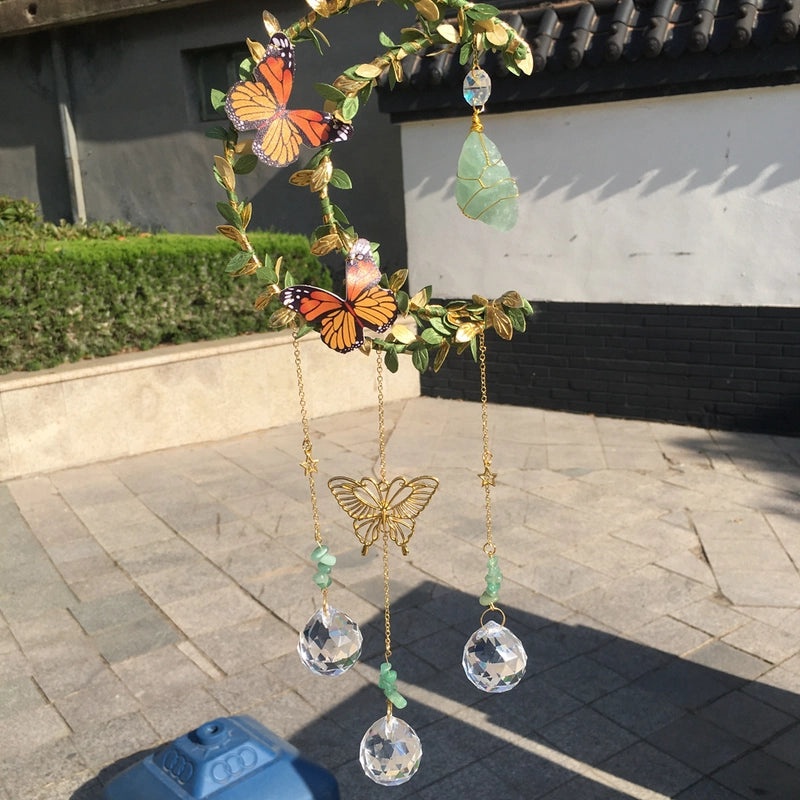 Moonlit Pastoral Crystal Wind Chime | Outdoor Decor