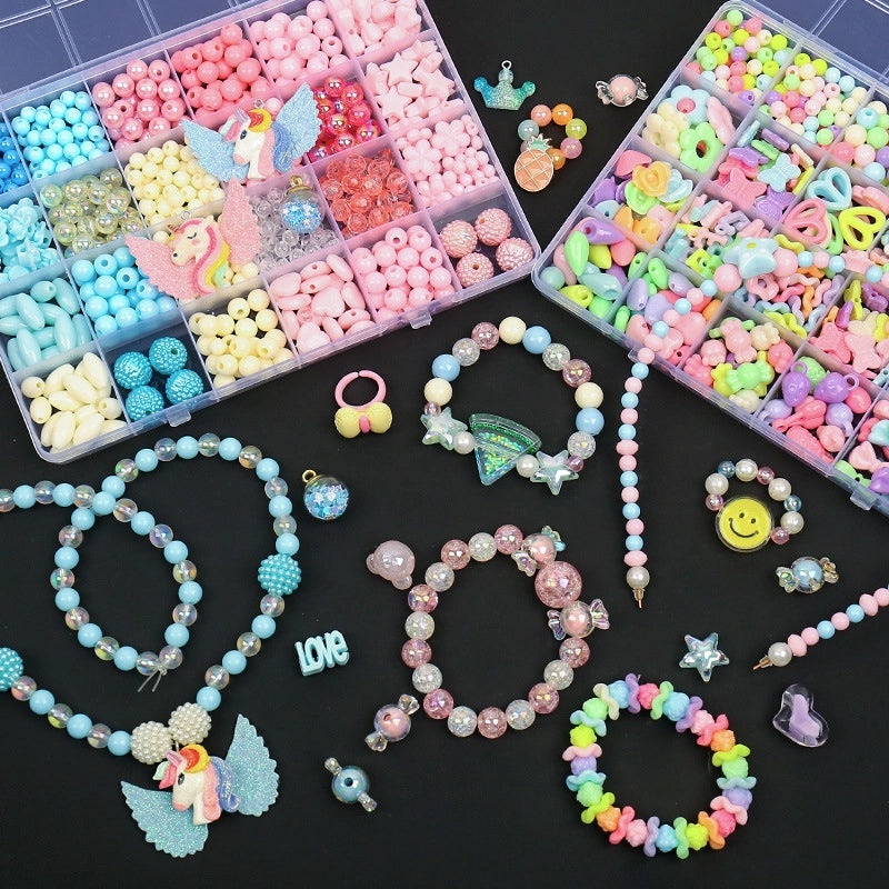 Children's DIY Beaded Educational Toy Kit Handmade Bracelet Necklace Material Package|Kids Crafts & Jewelry Making Kits