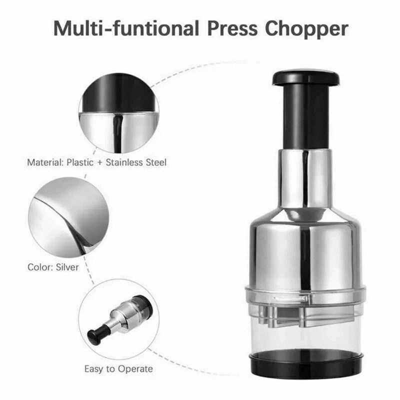 Minimalist Solid Color Stainless Steel and Plastic Vegetable Chopper 1 Piece|Kitchen Tools & Gadgets
