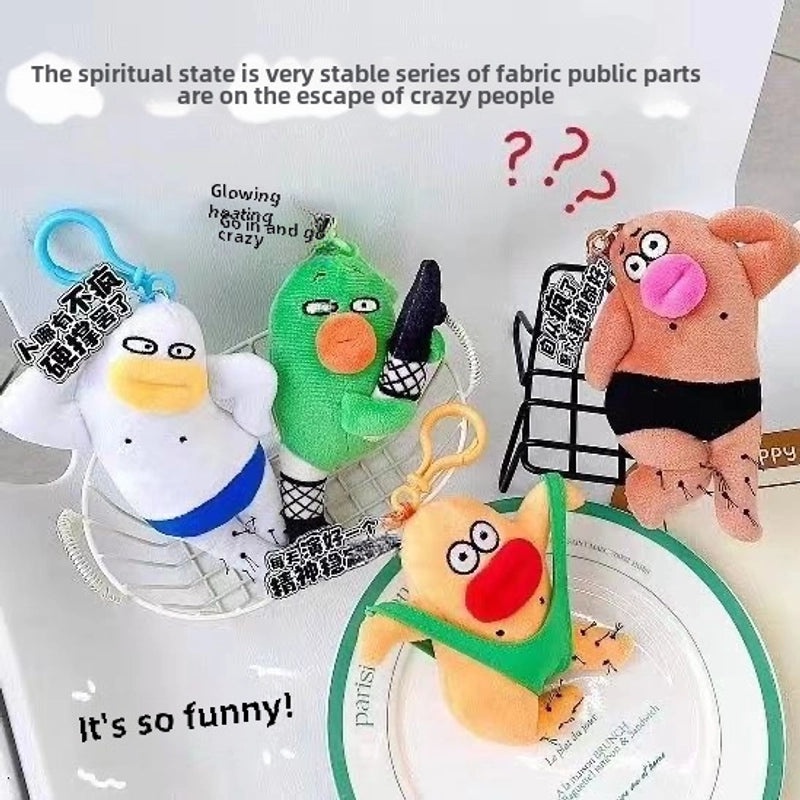 Escape Mad Stinky Things Plush Doll Keychain | Creative Mental Stability Pendant | Accessories & Keychains