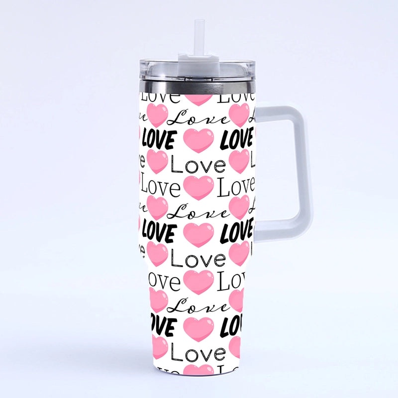 Valentine's Day Elegant Casual Letter Thermos Cup 304 & 201 Stainless Steel | Drinkware & Thermoses