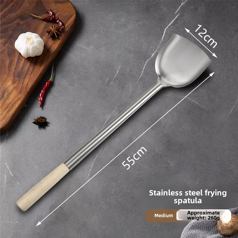 Stainless Steel Long Handle Spatula Chef Cooking Spoon Large Commercial Serving Porridge Spoon|Kitchen Utensils