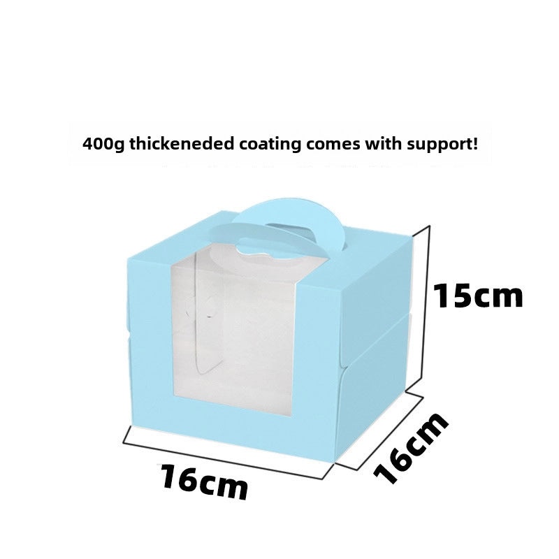Transparent Window Birthday Cake Box 8 Inch Portable Dessert Packaging | Cake Boxes & Packaging