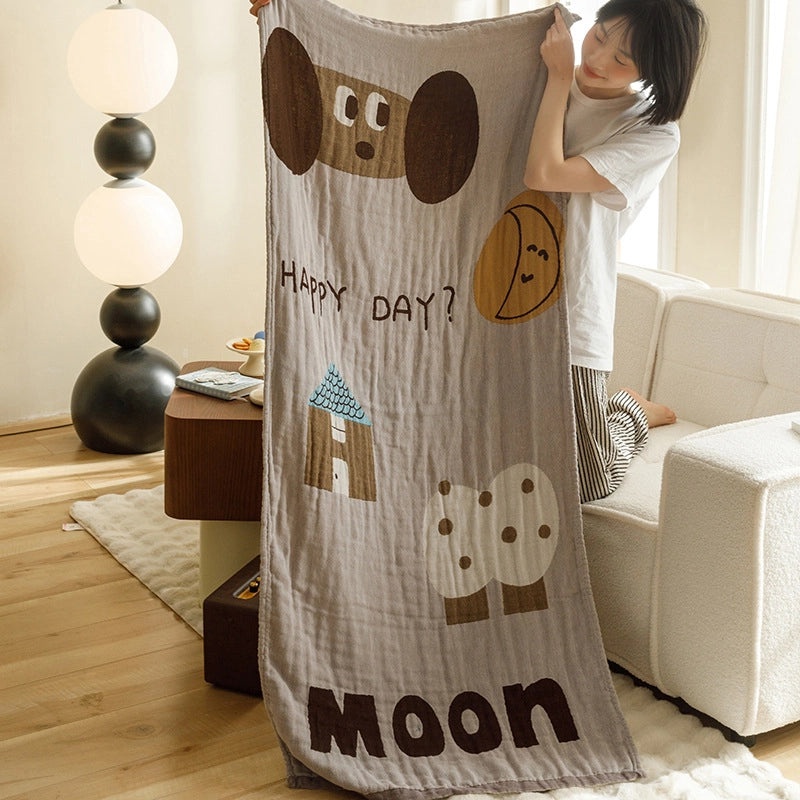 Premium Cotton Gauze Blanket Four-Layer Soft Baby Quilt Multifunctional Bath Towel Sofa Throw|Home Textiles