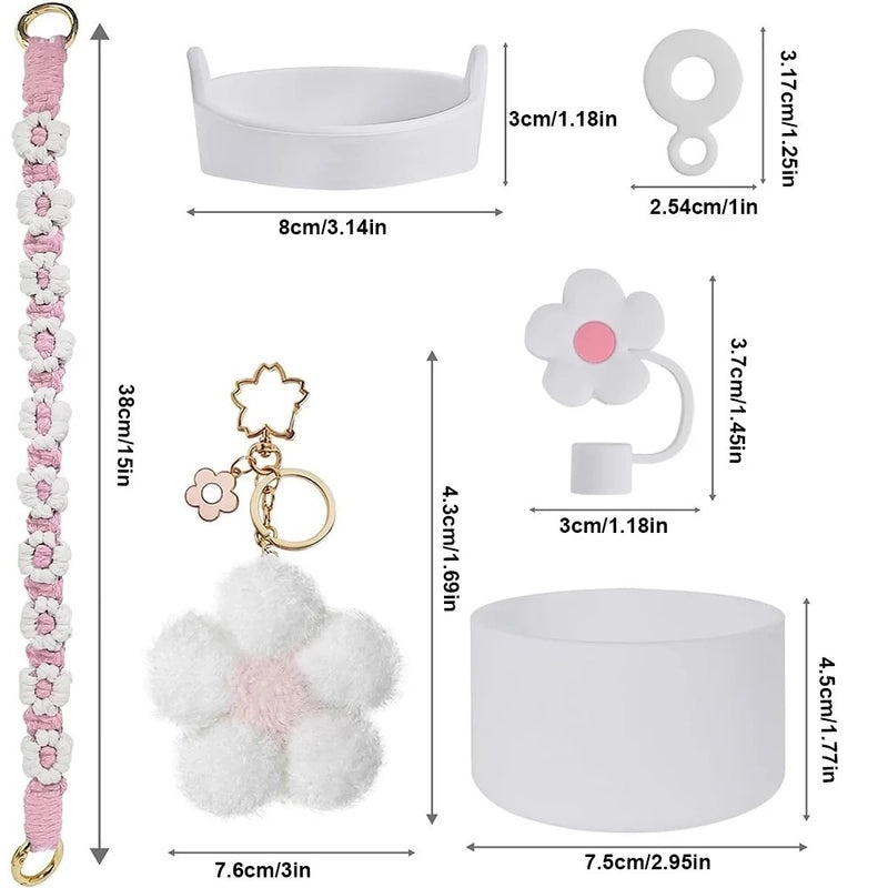 Elegant Floral Silicone Braid Rope Straw Hat Accessory Set | Women’s Fashion Accessories