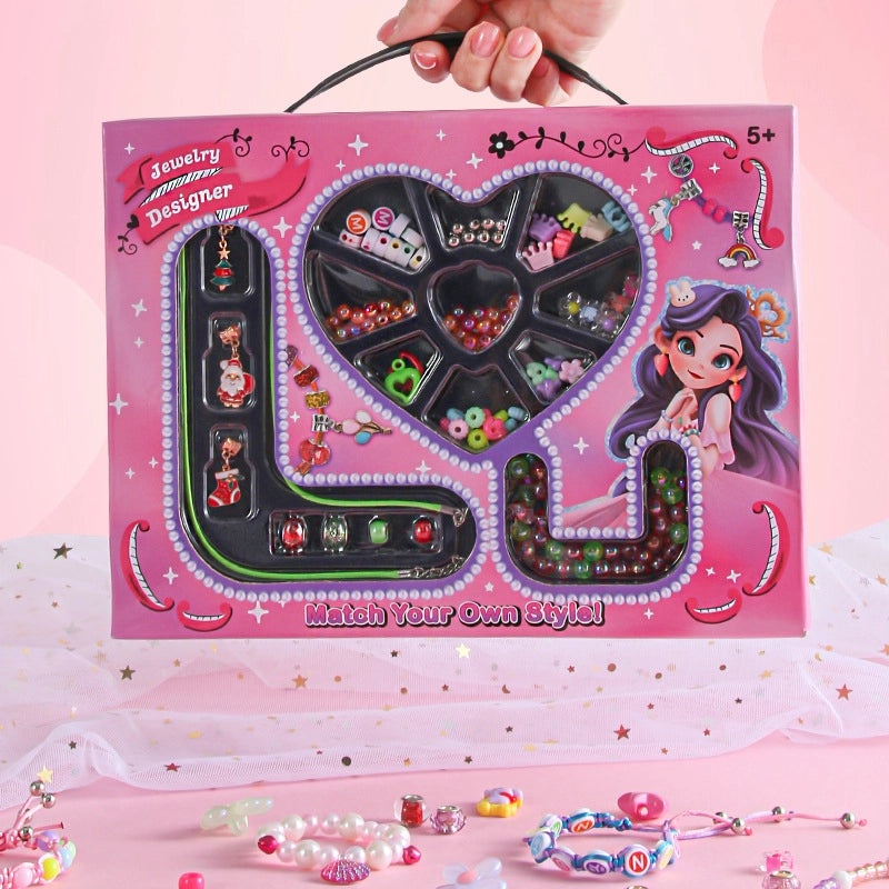 Kids DIY Beaded Necklace & Bracelet Set Handmade Educational Toys for Girls Baby Christmas Gift | Kids Jewelry & Craft Kits