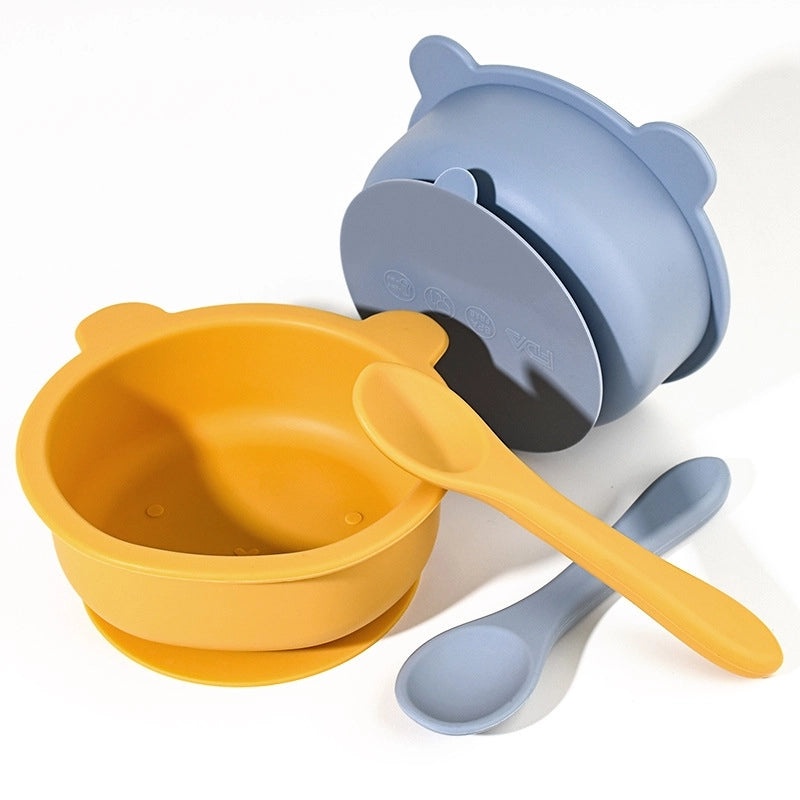 Baby Silicone Bowl with Cute Cartoon Bear Design | Children's Tableware & Feeding Accessories