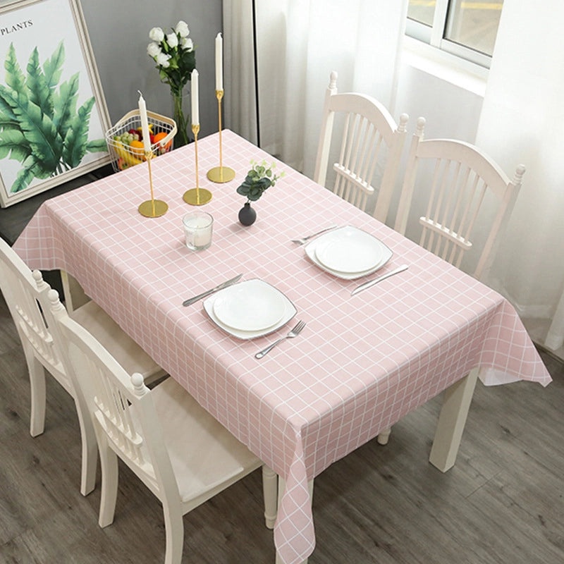 Modern Nordic PVC Tablecloth, Waterproof Oil-proof, Anti-scalding, Disposable Plaid Design|Home & Kitchen Textiles