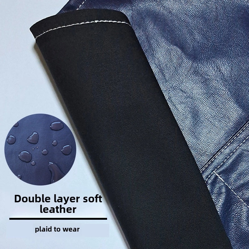 Waterproof PU Leather Apron Soft Oil-Resistant Hair Dyeing Cooking Workwear Household Use|Kitchen & Work Aprons