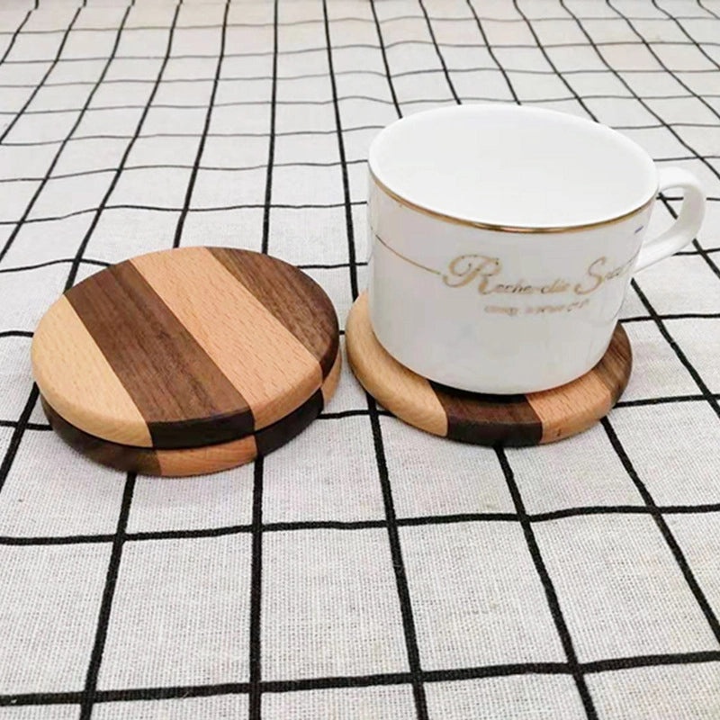Engraved Wooden Tea Coaster Set Japanese Style Heat Insulation Mat Durable Cup Holder | Home & Kitchen > Drinkware Accessories