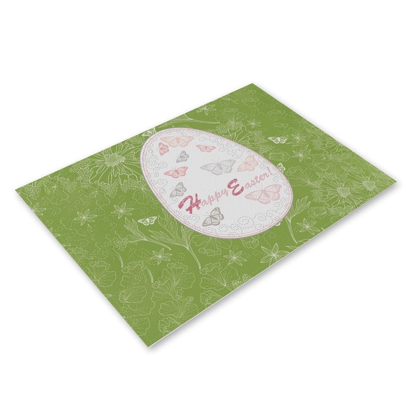 Adorable Rabbit and Heart Letter Linen Placemat for Dining Table Decor|Home Decor and Kitchen Accessories