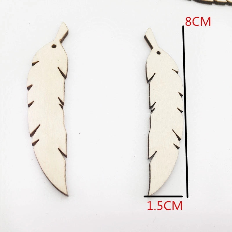 Eco-Friendly Wooden Feather Pendant for DIY Jewelry Making | Jewelry Accessories