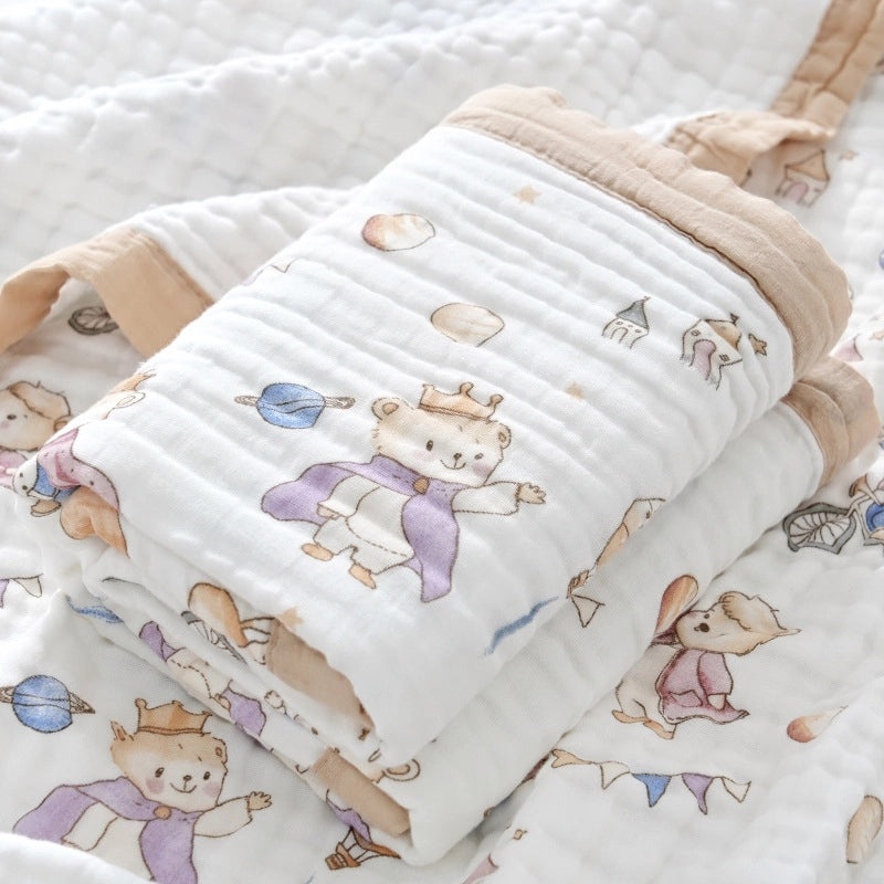 Soft Baby Bath Towel | Newborn Six-layer Gauze Cotton Absorbent Bath Quilt | Baby Care Essentials|婴儿用品