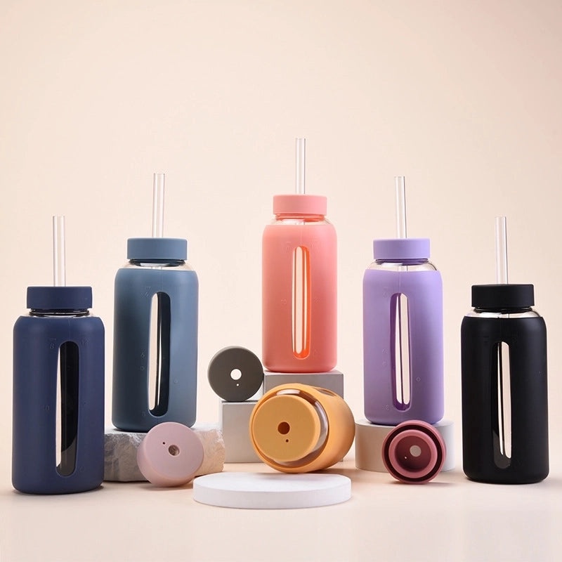 Glass Water Bottles with Solid Color Design for Everyday Use|Water Bottles