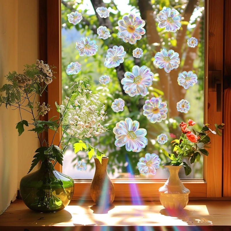 Modern Simple Floral PVC Window Decals for Casual Elegant Wall Decoration|Home Decor Wall Stickers