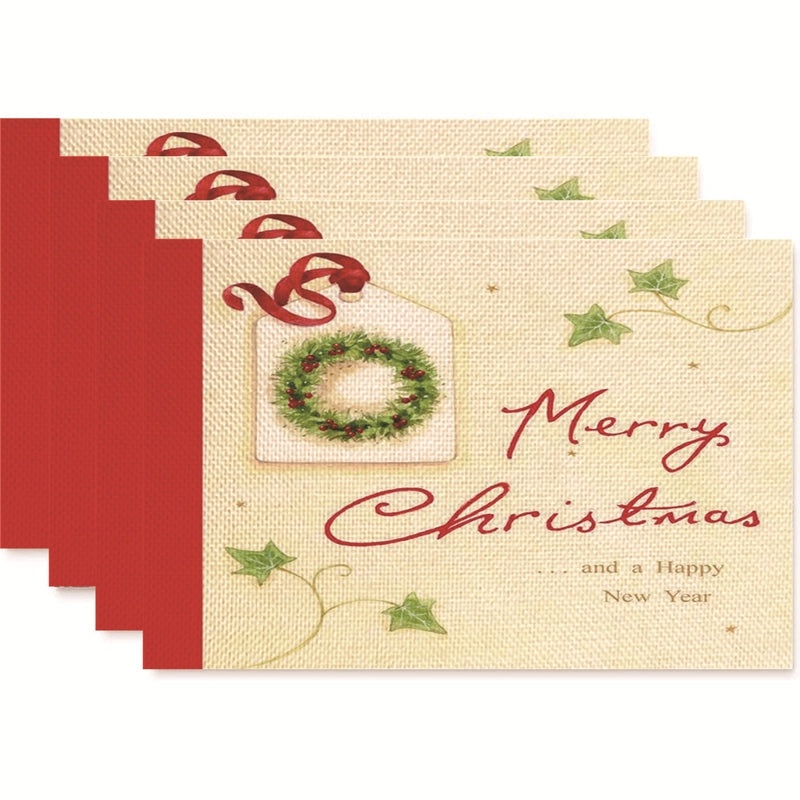 Nordic Christmas Tree Bow Knot Snowflake Linen Cotton Placemat|Home Decor & Tableware