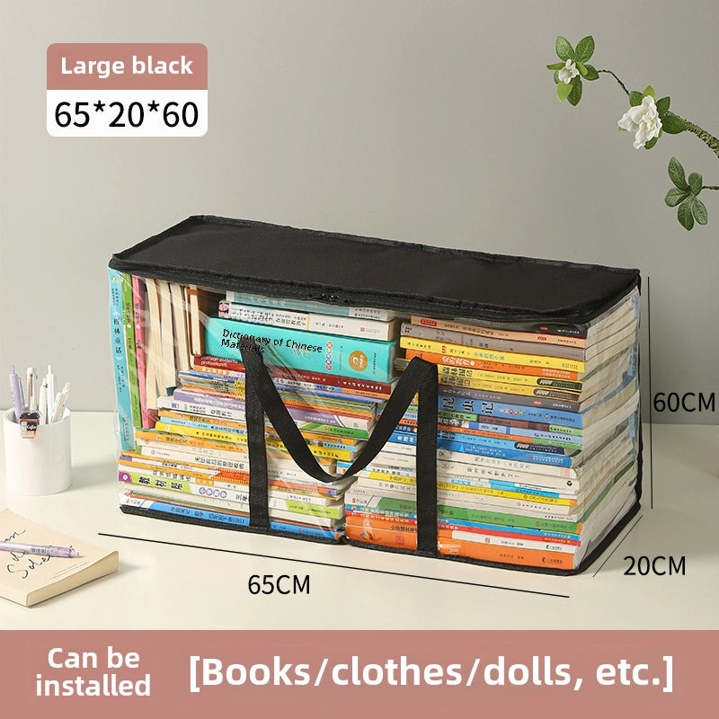 Transparent Foldable Book Storage Box for Student Dormitory Classroom | Home Storage & Organization