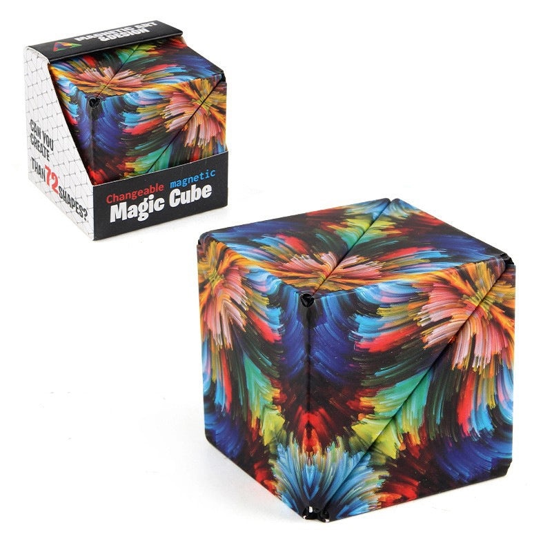3D Geometric Magnetic Magic Cube Puzzle Toy for Decompression and Creativity|益智玩具