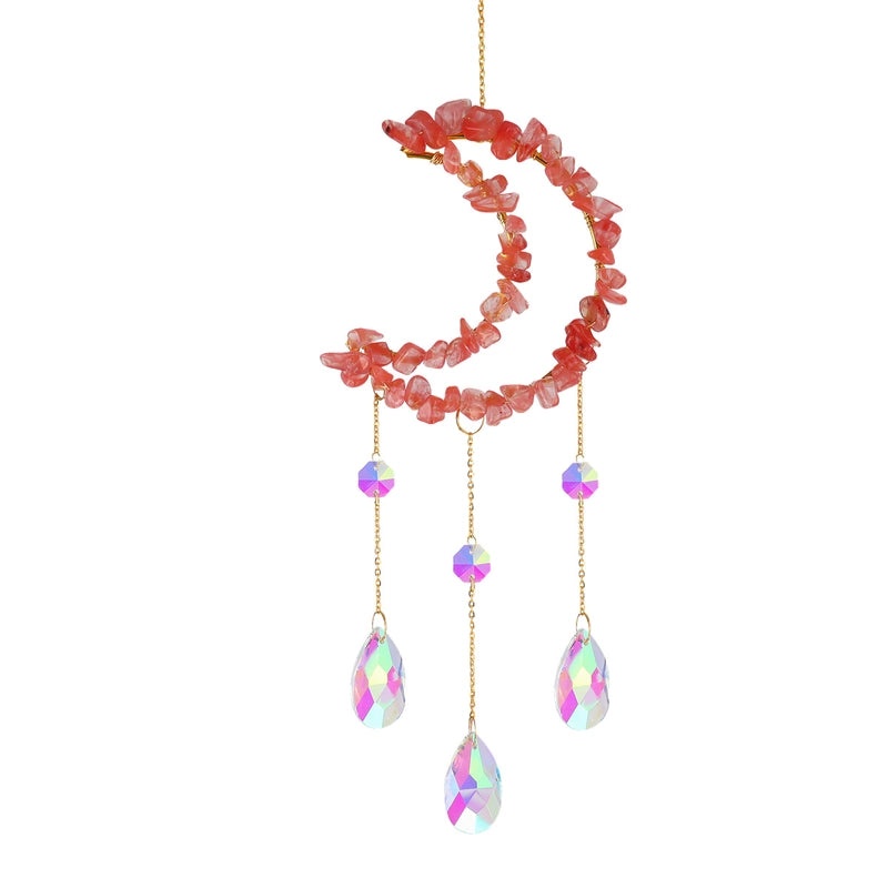Elegant Moon Crystal Suncatcher Wind Chime for Home Decor|Home Decor & Accessories