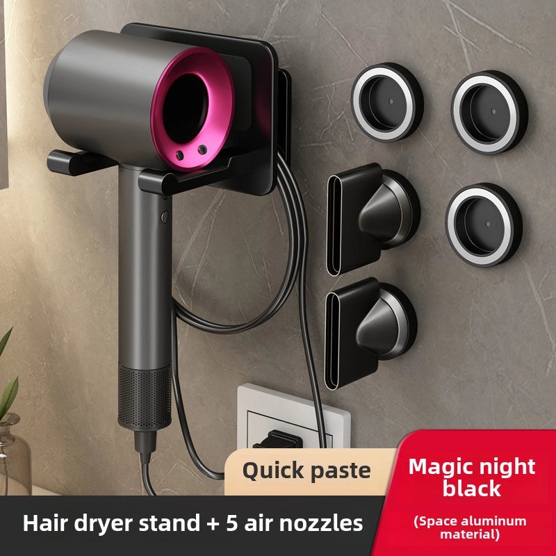 Punch-free Wall Mount Hair Dryer Holder Organizer|Bathroom Accessories Storage Rack