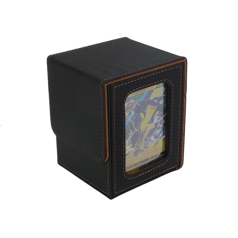 PU Leather Card Storage Box with Window Design for Board Games | Board Game Accessories
