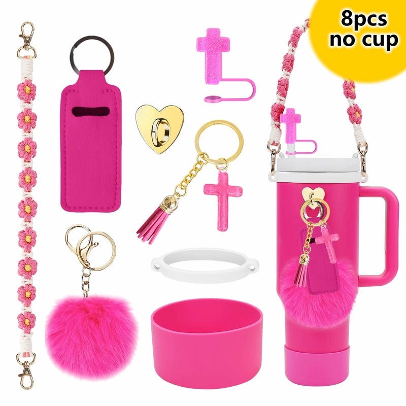 Red Heart Flower Silicone Cup Sleeve Set of 1|Drinkware Accessories