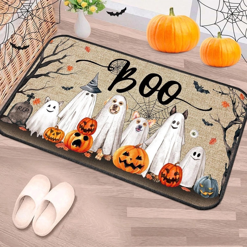 Halloween Pumpkin Polyester Carpet and Bedding Set | Home Decor