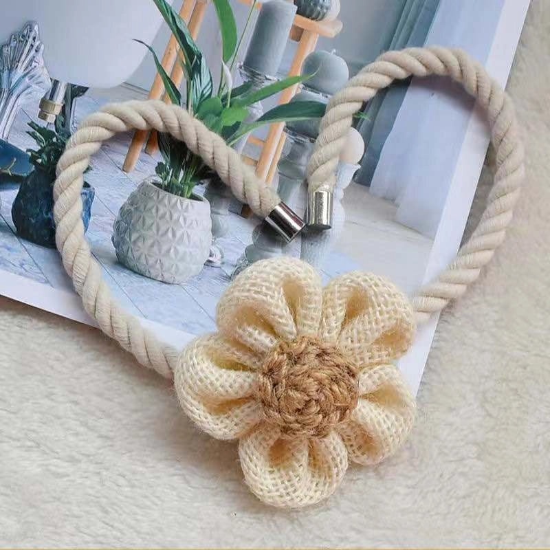 Modern Simple Hemp Rope Curtain Tiebacks with Magnetic Buckle | Home Decor Accessories