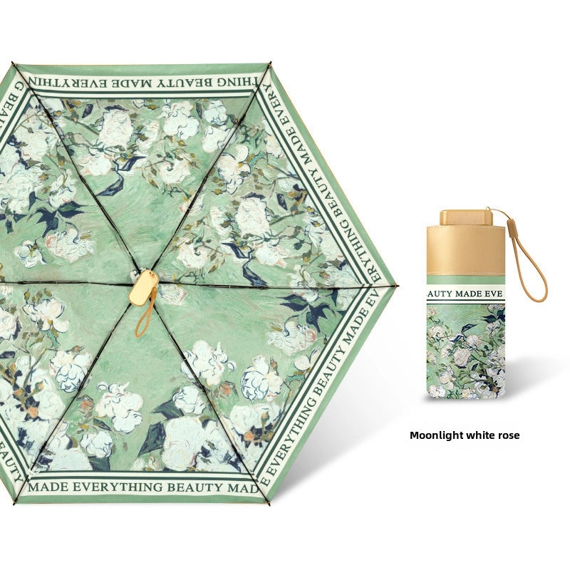 Zhiumbrella Dual-use Sun and Rain Protection Folding Umbrella Compact Portable Mini Flat Umbrella|Umbrellas & Rain Gear