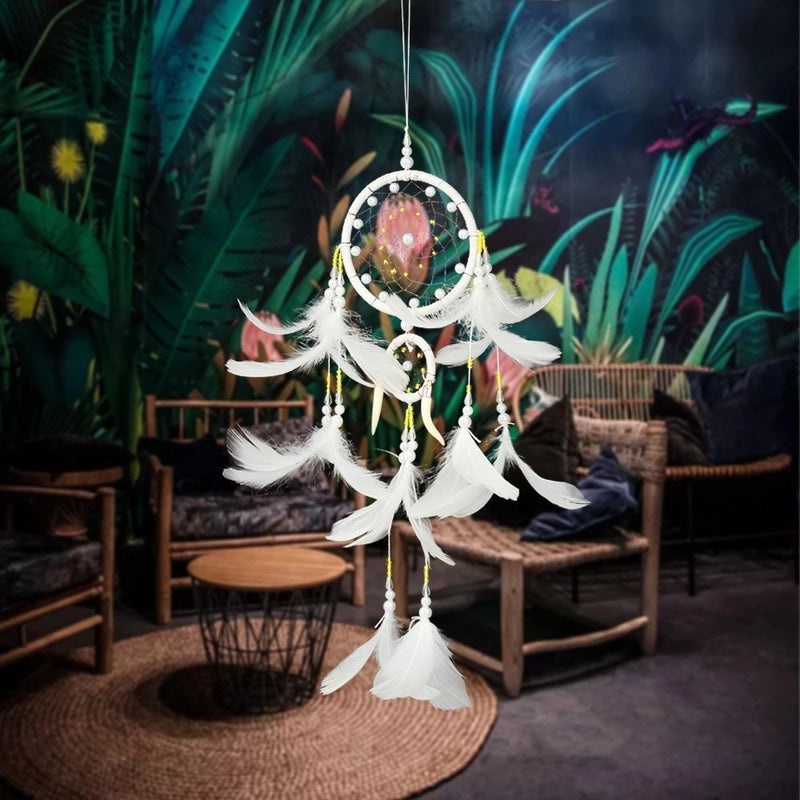 Minimalist Feather Dreamcatcher Wall Art, Boho Grid Style | Home Decor