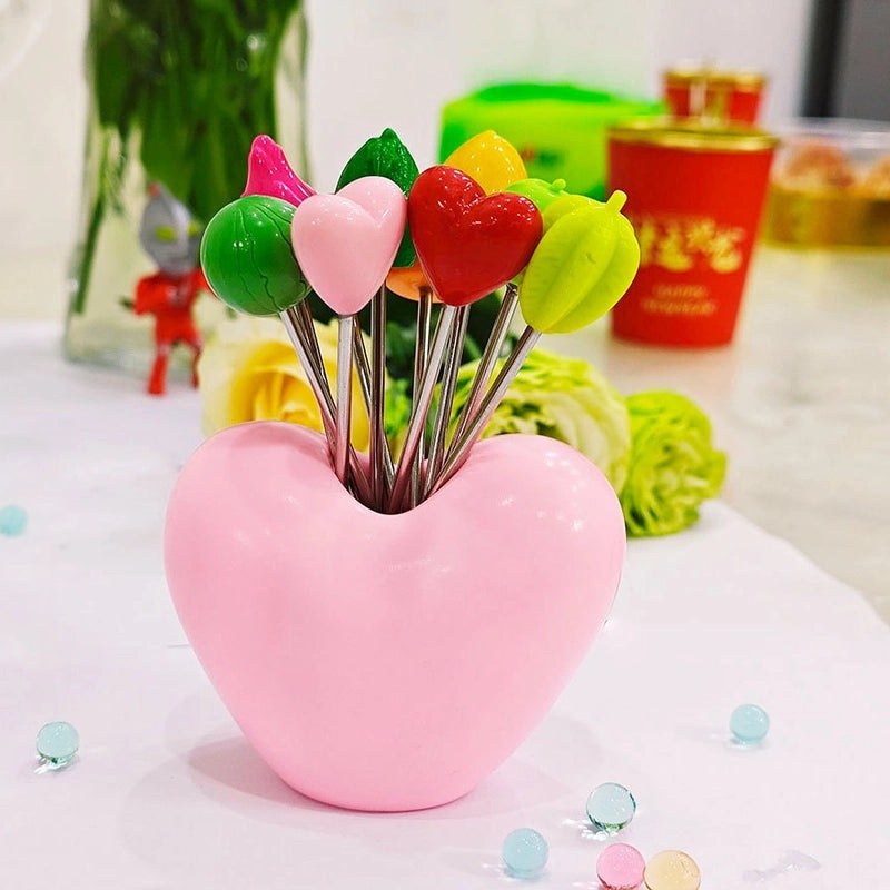 Fruit-Shaped Stainless Steel Fork Set with Apple, Strawberry, Banana Design | Kitchen Accessories