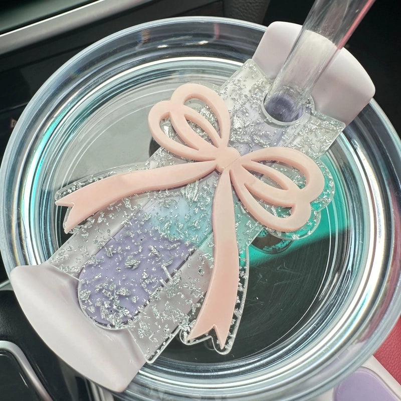 Adorable Bow Knot Plastic Straw Topper 1 Pc | Drink Accessories