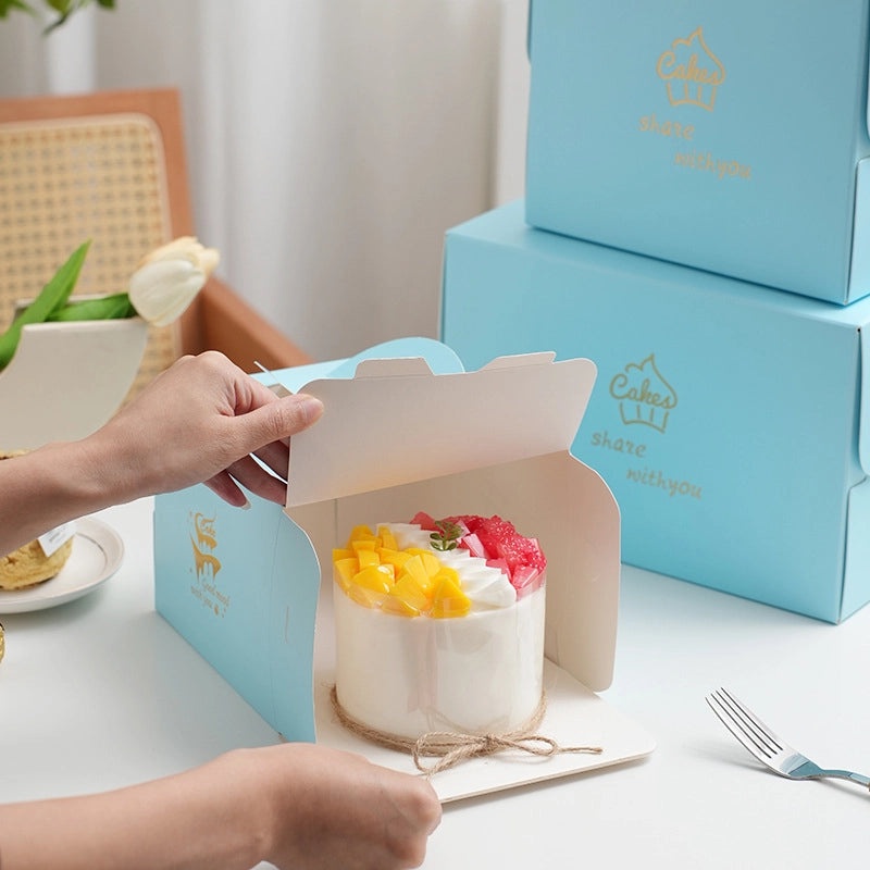 加厚便携生日蛋糕包装盒，适用4寸及6寸蛋糕，烘焙防潮盒|蛋糕包装盒及配件