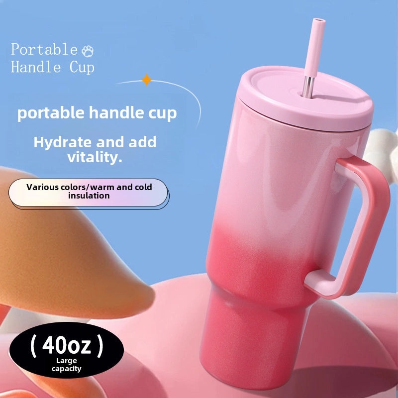 Gradient 40oz Insulated Tumbler with Handle | Drinkware